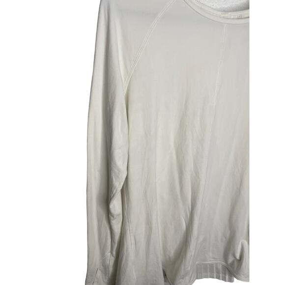 Lululemon Swiftly Tech Long Sleeve Shirt Round Neck White Solid Size 8 - Picture 7 of 7